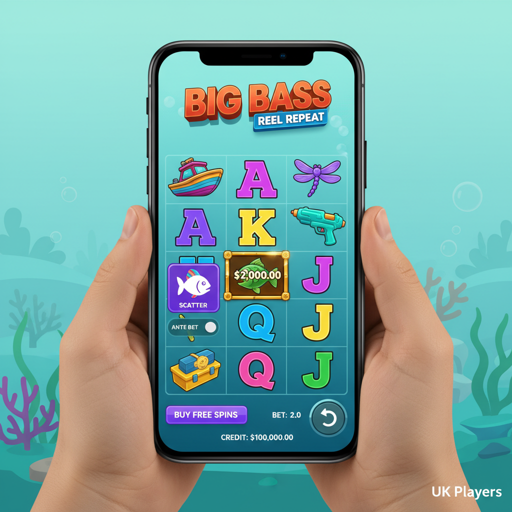 Big Bass Reel Repeat on a smartphone screen - mobile version for UK players