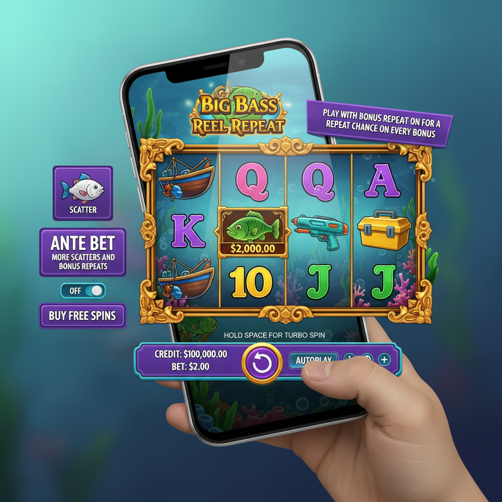 Big Bass Reel Repeat - bonus round on mobile